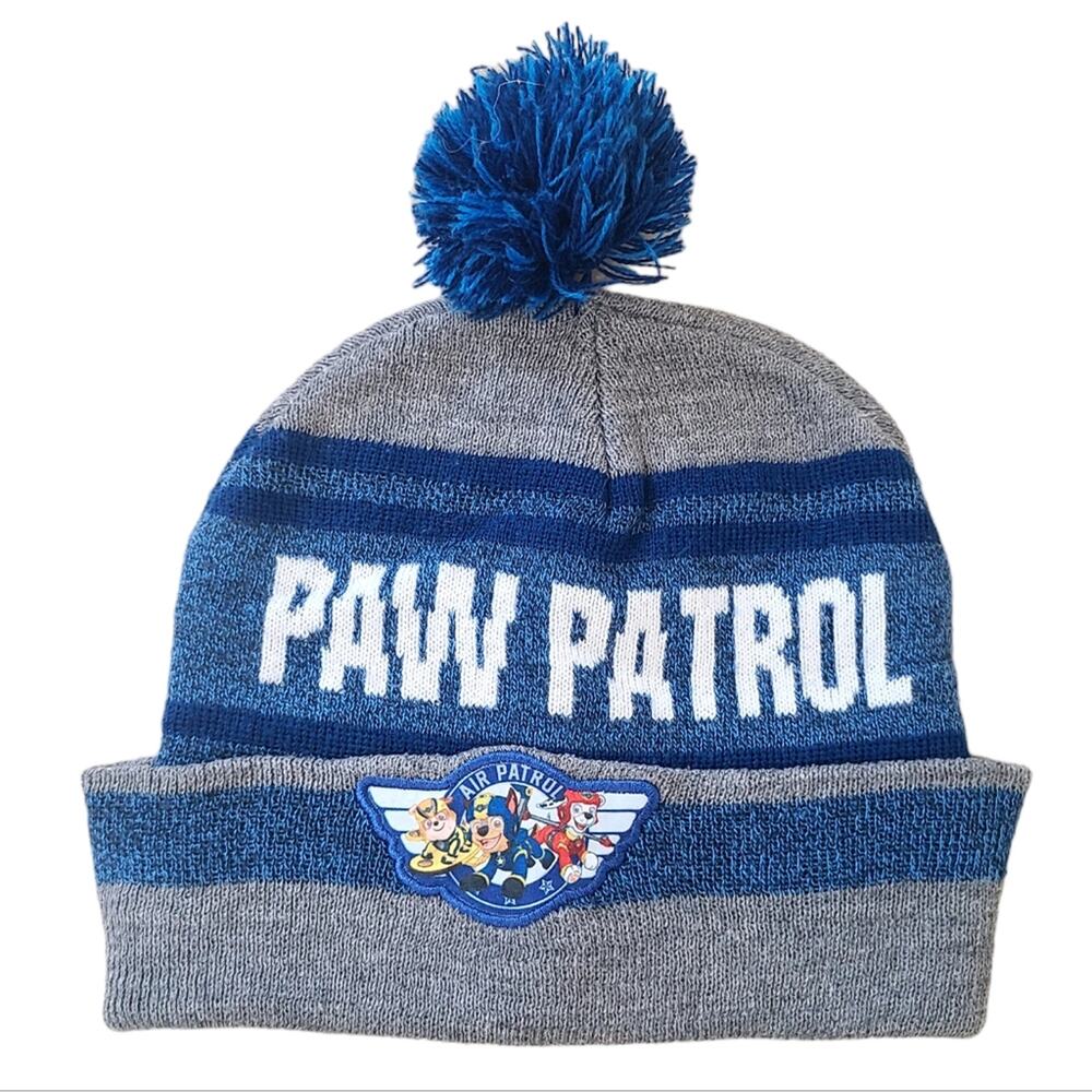 Nickelodeon Paw Patrol pom pom grey and blue winter beanie hat one size